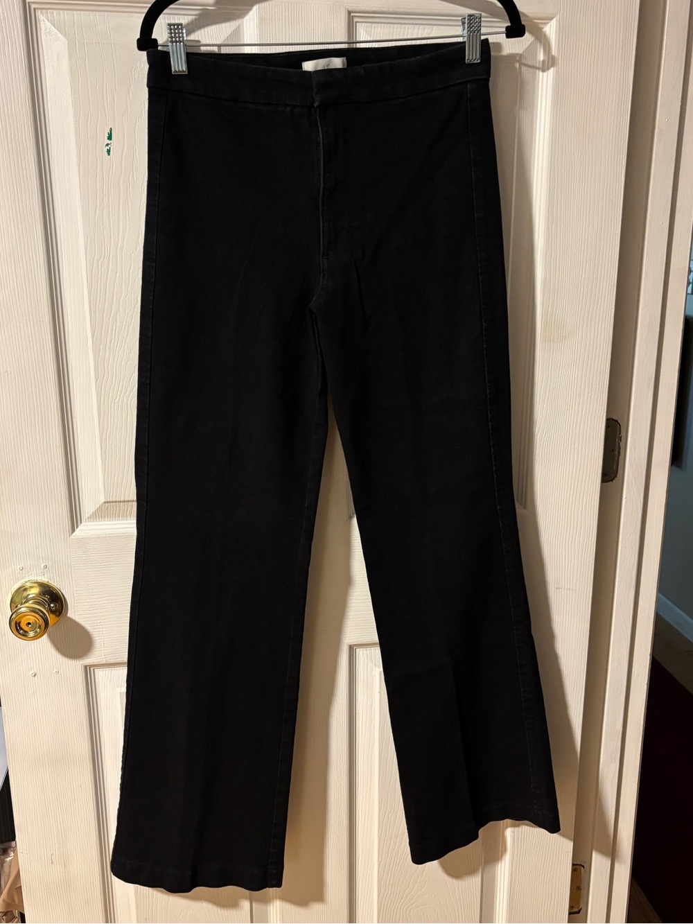 H&M Women's Black Wide Leg Jeans with Hook & Eye Closure and No Pockets 6